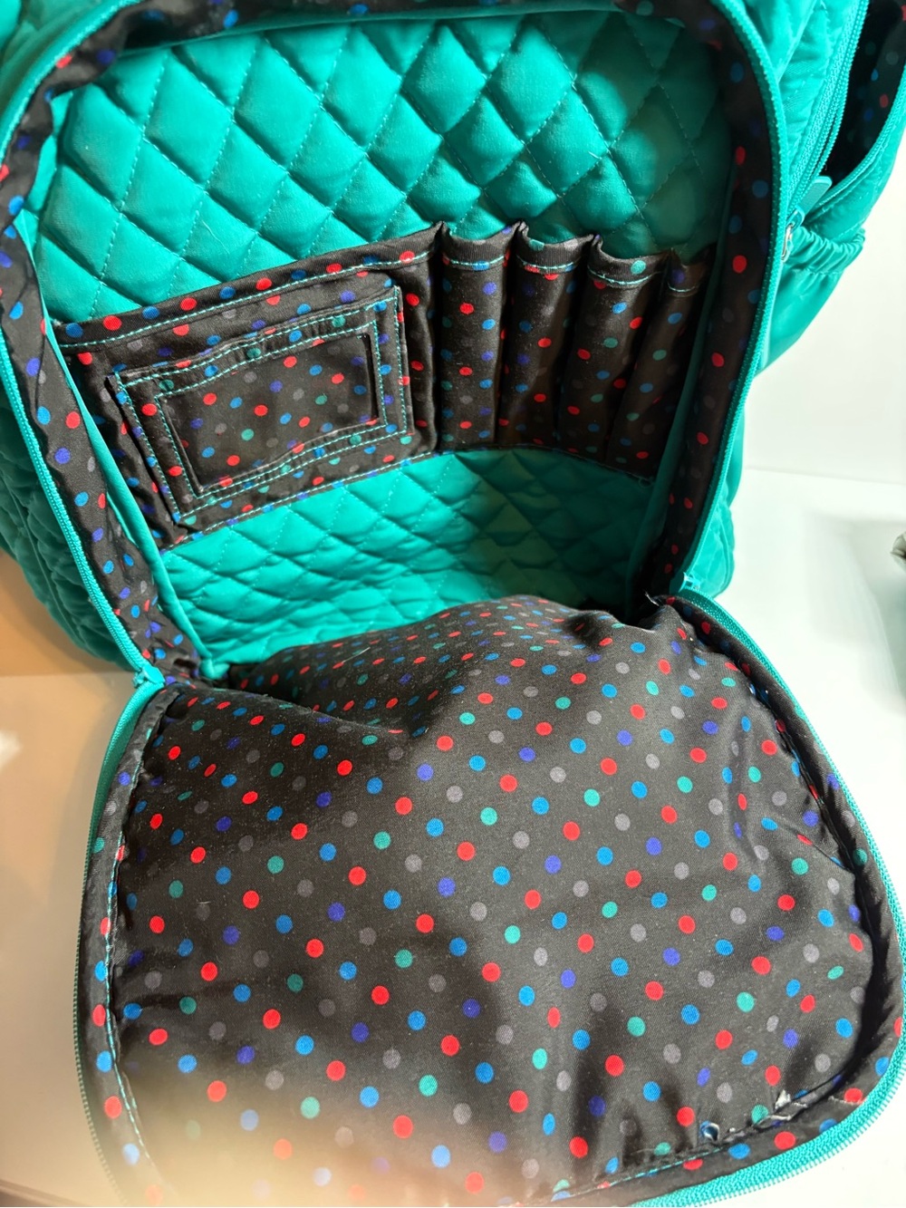 Vera Bradley Campus Backpack in the "Forever Green" (True Teal Green) - Picture 7 of 8